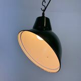 Industrial Green Enamel Factory Pendant Lamp, 1960s