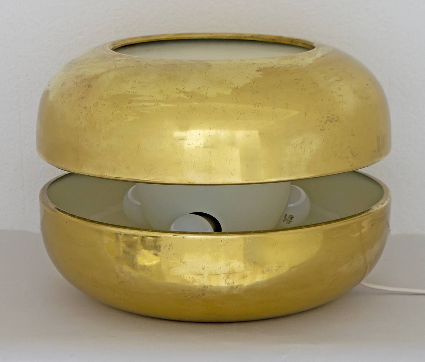 Luciano Frigerio Italian Table Lamp Vibrated Brass "Ballata Alta", 1974