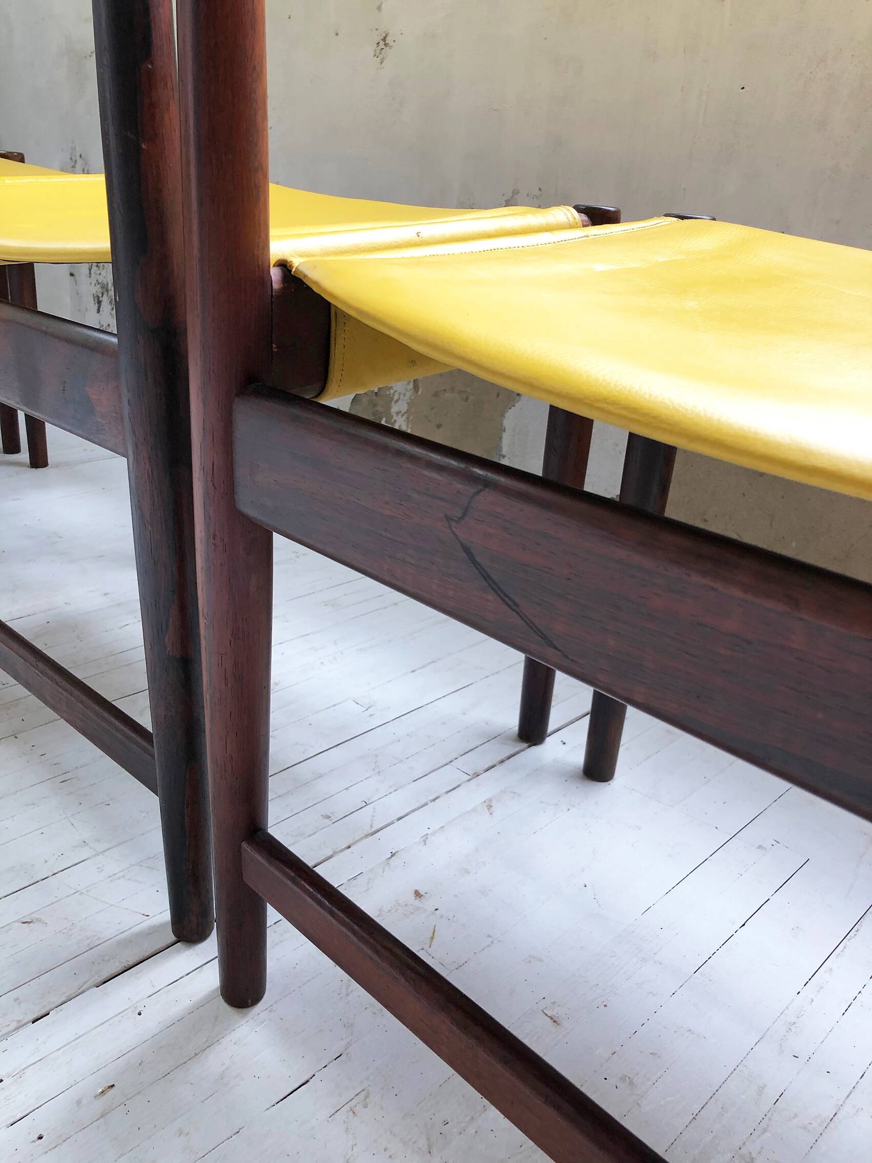 Rosewood leather chairs by Arne Vodder for Sibast