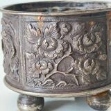 Antique silver-plated metal jewelry box – South Asian crafts – circa 1950
