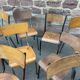 Lot de 10 chaises industrielles école dépareillées vintage mullca tube & bois french school chairs 6
