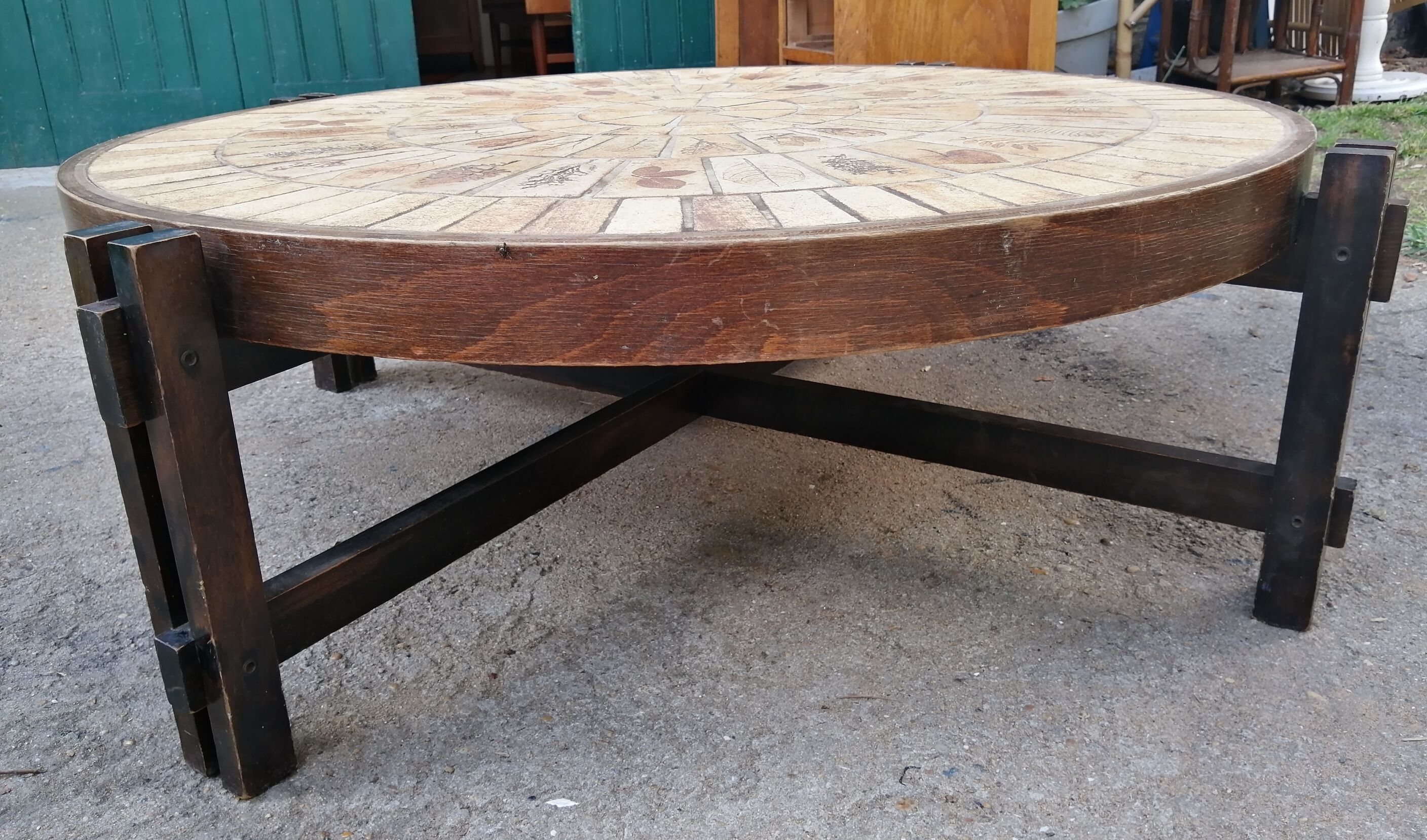 Table basse Herbariam par Roger Capron, années 60