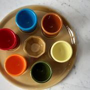 Set of 6 coquetiers faiencerie de Nidervillier 70s