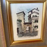 Watercolour painting signed village view