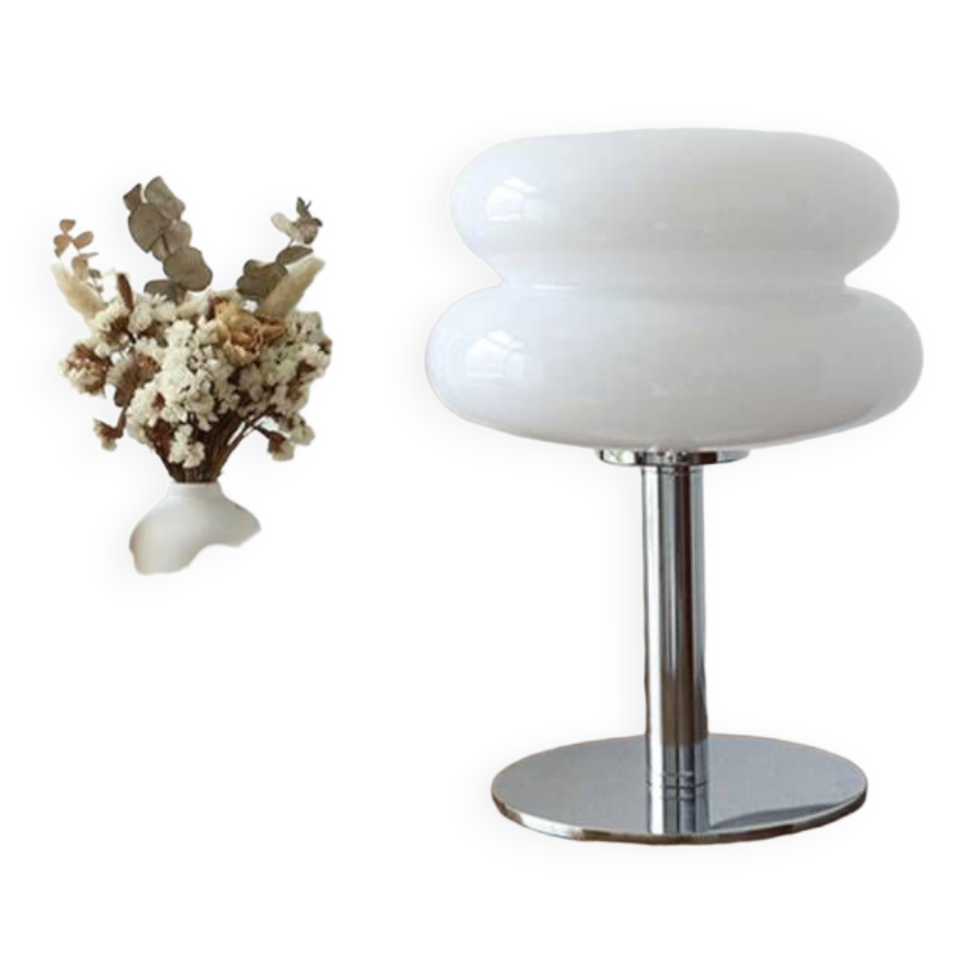 Vintage style glass lamp in the shape of a macaron