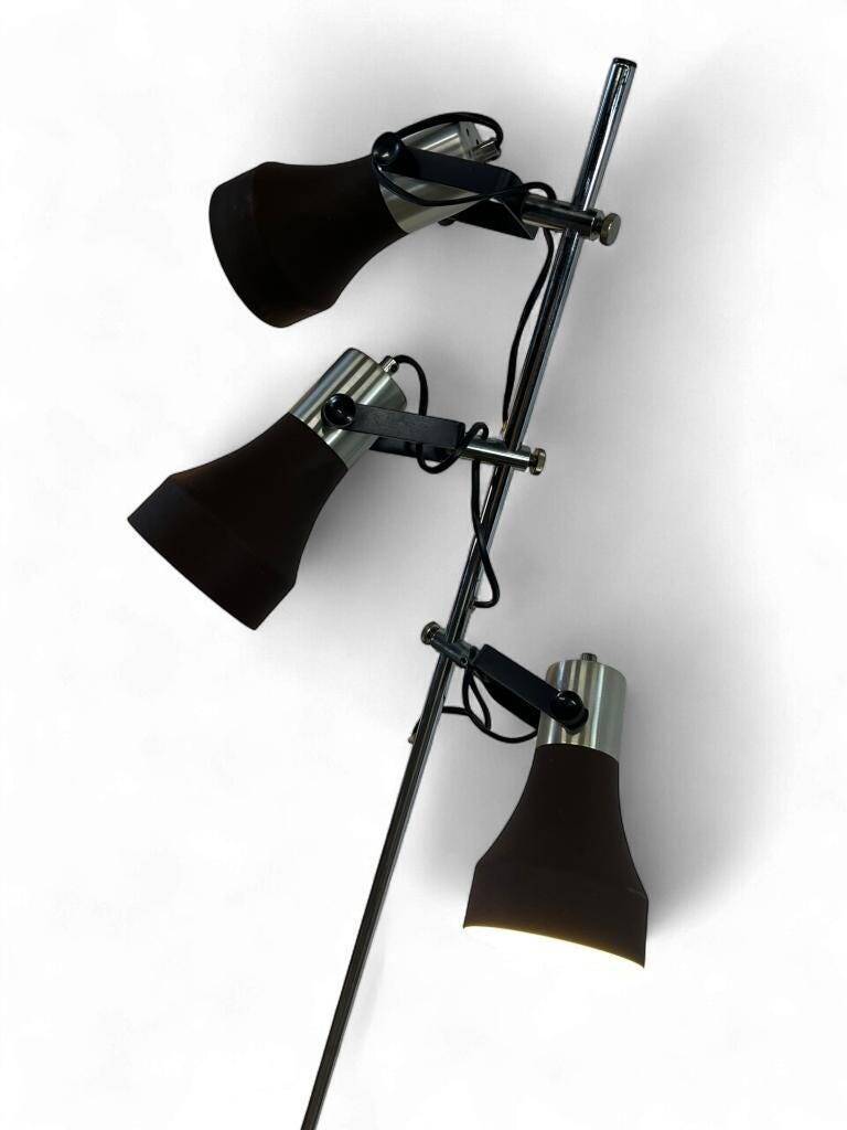Vintage brown floor lamp with 3 spotlights