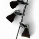 Vintage brown floor lamp with 3 spotlights