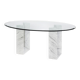 Table named "Diapason". Carrara marble and glass. Cattelan Italia. 90s.