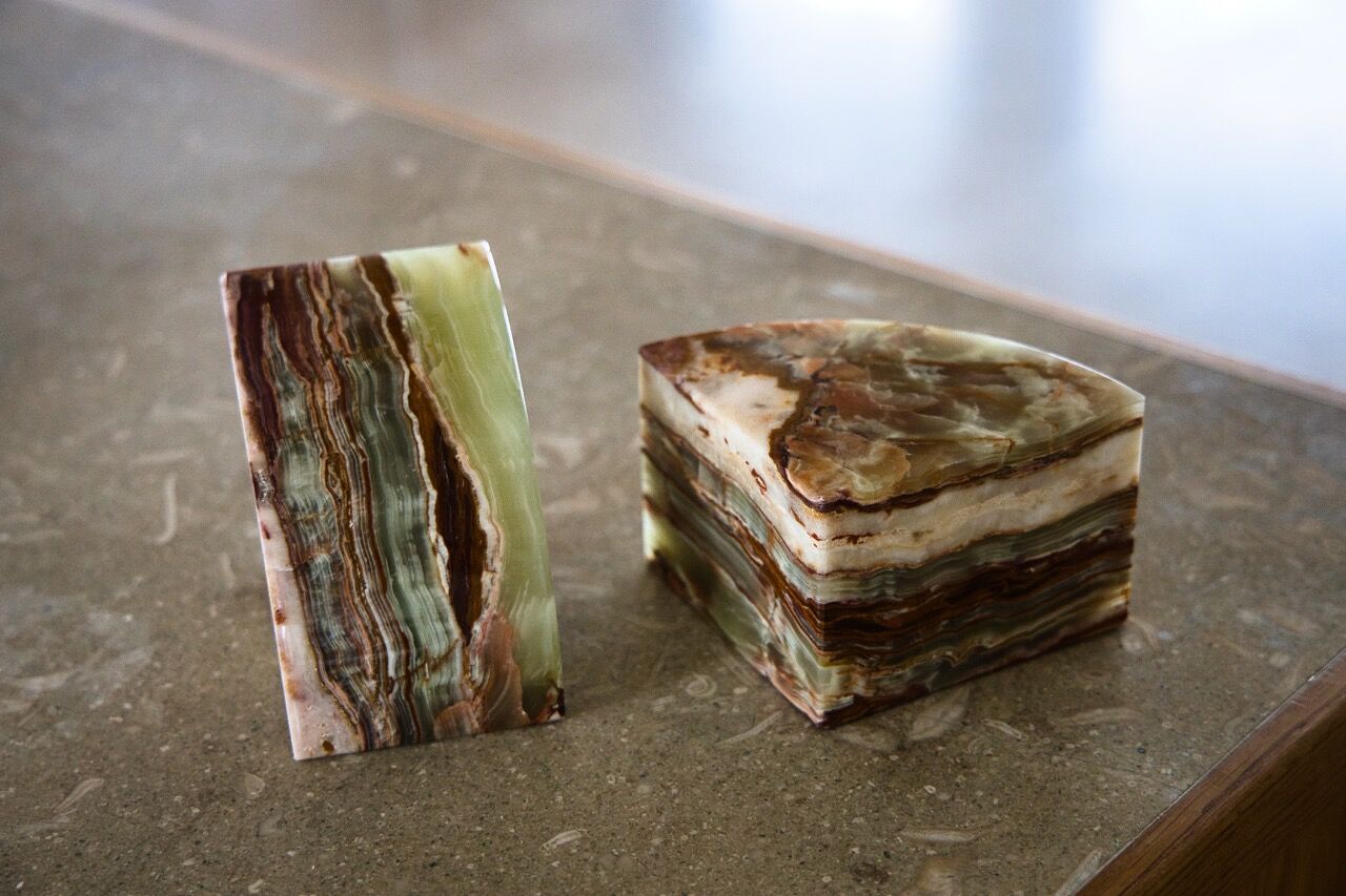 Onyx marble bookends