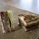 Onyx marble bookends