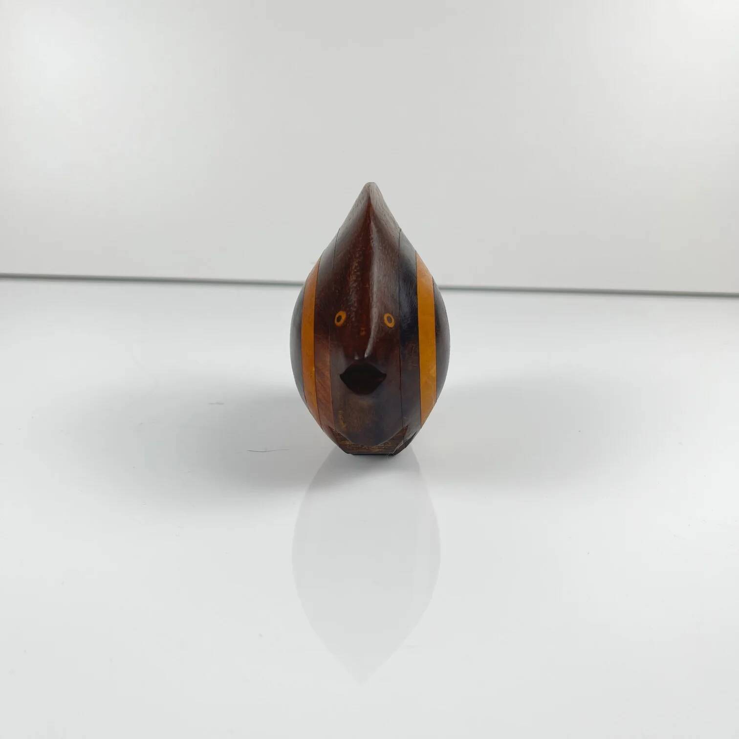 Small statue of a fish in exotic wood, mid-century modernism.