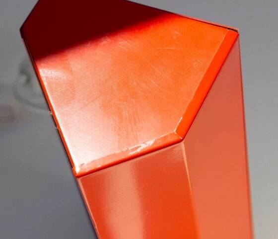 Orange Elidus bedside lamp in metal, designed by Hans-Agne Jakobsson in the 1970s.