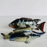 2 fish in glazed ceramic vintage