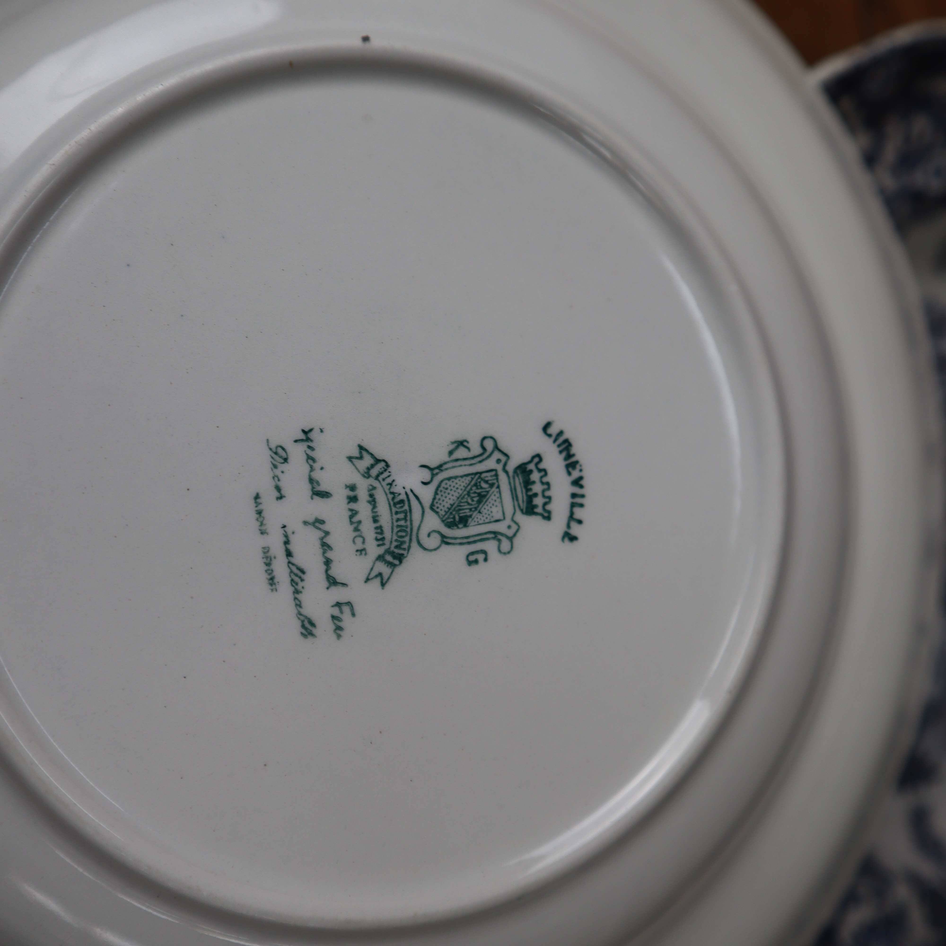 6 deep plates stamped Lunéville KG Tradition special grand feu
