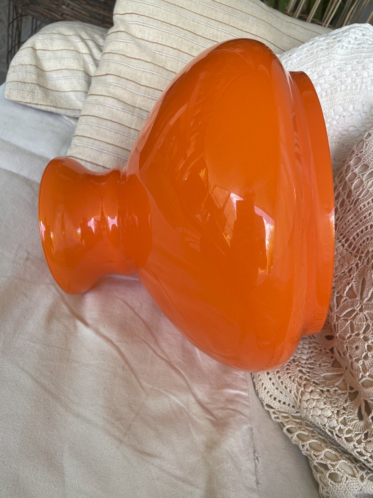 Vintage globe in orange opaline