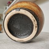 Fat Lava Pottery Vase: Vintage West Germany 202-13, Brown Drip Glaze