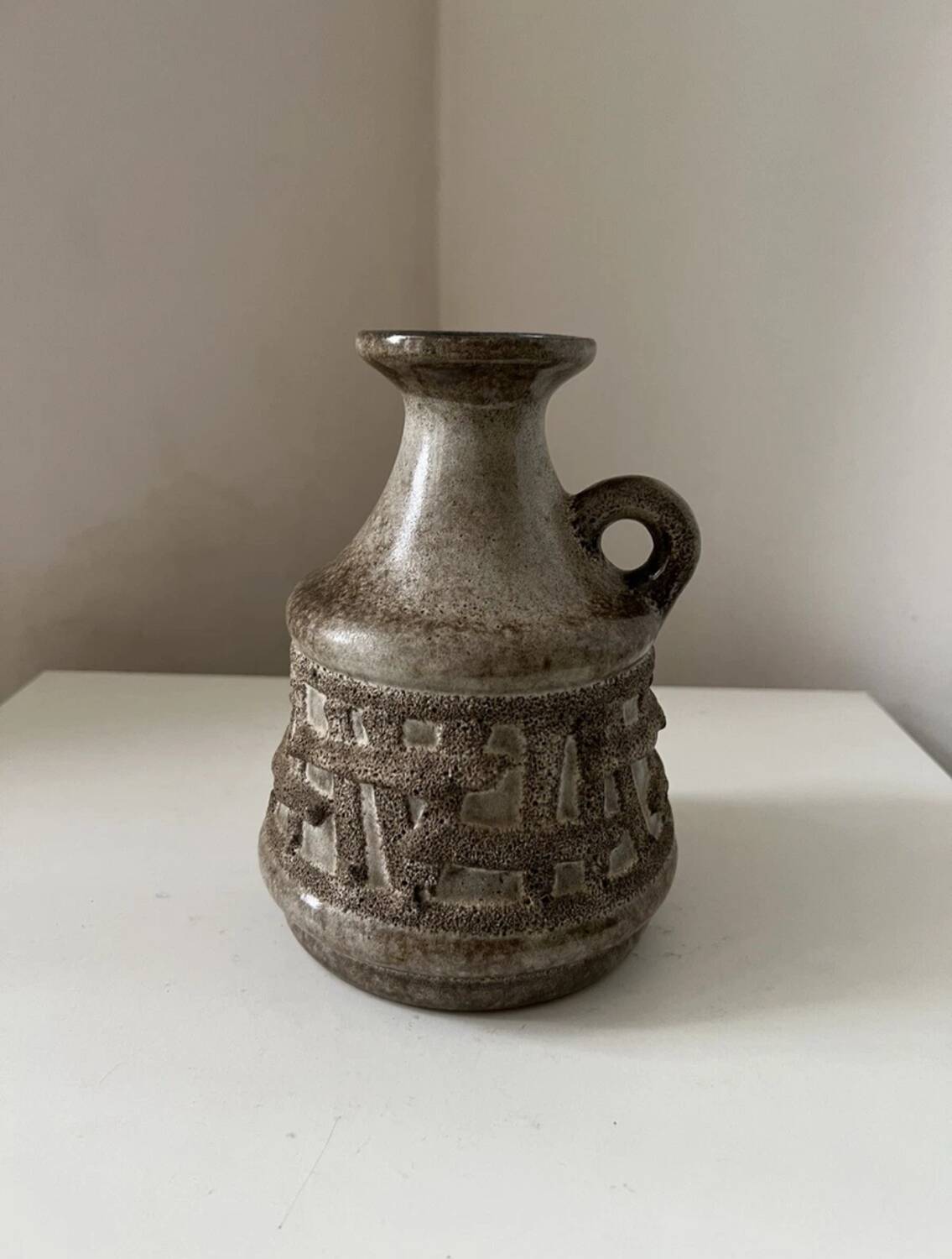 Vintage stoneware vase by VBE Strehla, Germany