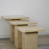 Nesting tables in Burgundy stone