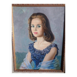 Portrait d'une dame du milieu du siècle - Signé C. Almenara Marqués