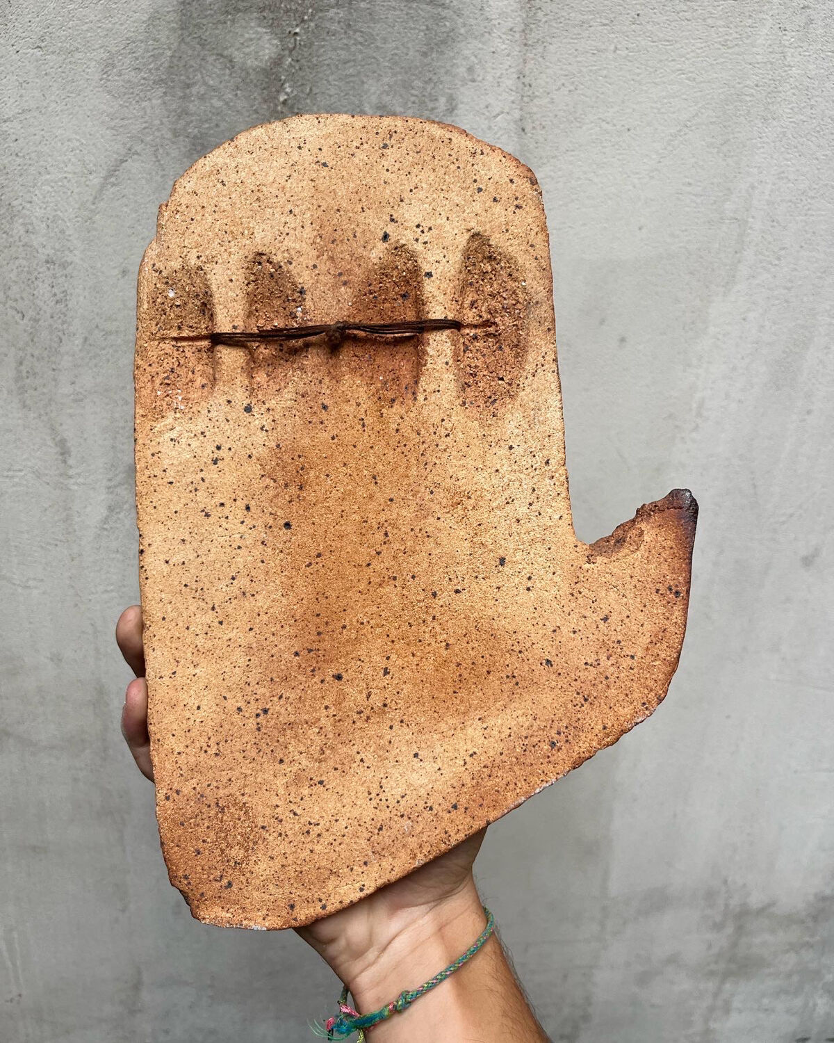 Brutalist terracotta mirror 1960