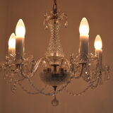 Mid-century Crystal Glass Chandelier by kamenicky Senov,1960's.