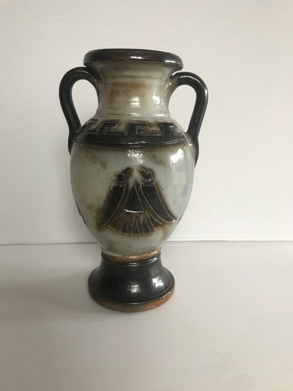 Vase amphore en grès signé Guérin