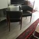 Pair of armchairs in skaï and wood