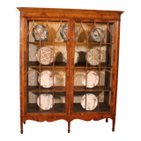 19th Century Mahogany and Burr Walnut Display Cabinet with Lighting