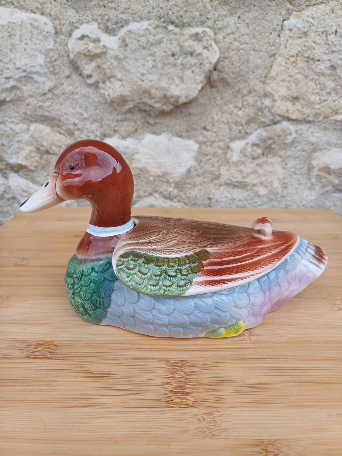Boîte canard en céramique peinte à la main