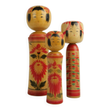 Lot of 3 KOKESHI Dolls (medium size) free shipping