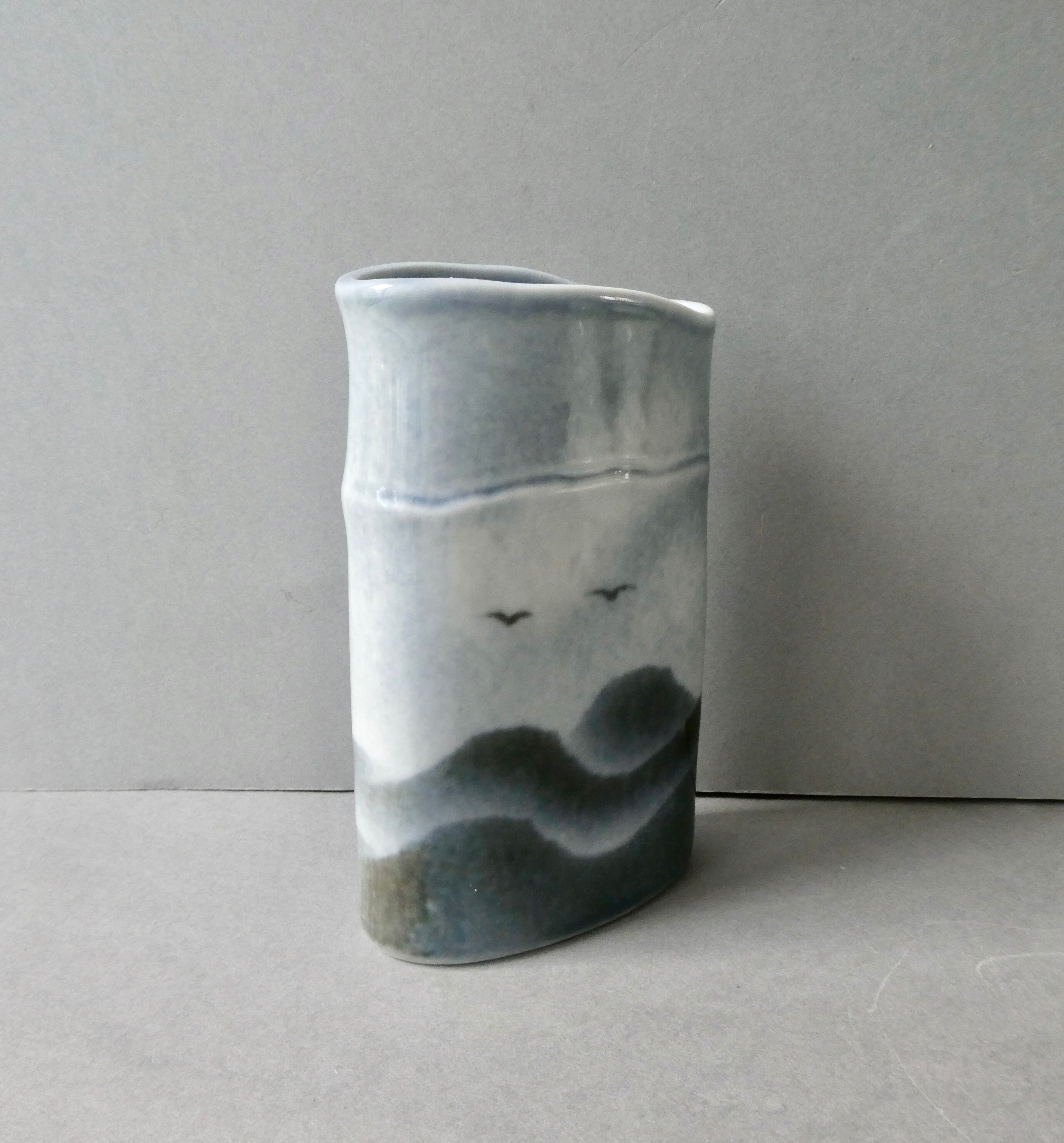 Virebent porcelain vase, Claire Debril reed model