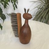 Scandinavian teak squirrel clothing brush
