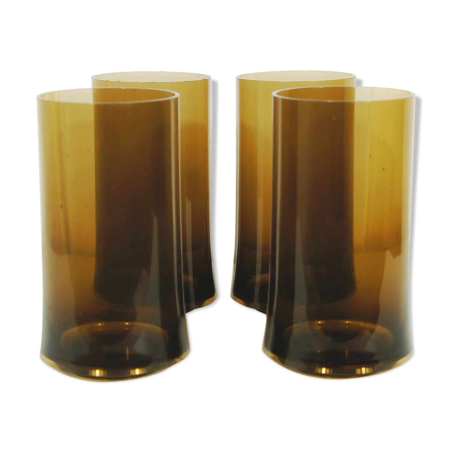Set of 4 Guzzini glasses in smoked plexiglass 1970