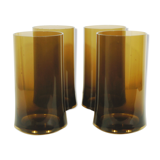 Set of 4 Guzzini glasses in smoked plexiglass 1970