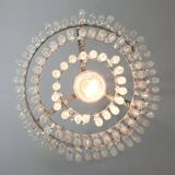 Vintage Italian Crystal & Chrome Chandelier, 1970s