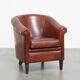 Sheepskin Leather Club Chair with Black Piping