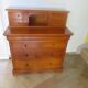 Vintage commode secretary dressing table sliding top 7 drawers cherry wood