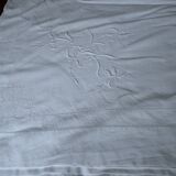 large old sheet imposing monogram PB iris decoration