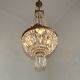 French Empire Style 3 Light Bronze Montgolfier Crystal Basket Chandelier