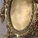19th century "Victorian" double frame, gilded bronze decorated with acanthus & flower garlands