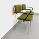 Pair of vintage armchairs in fabric and chrome from the 1970s.