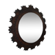 Round leather mirror, 1960s