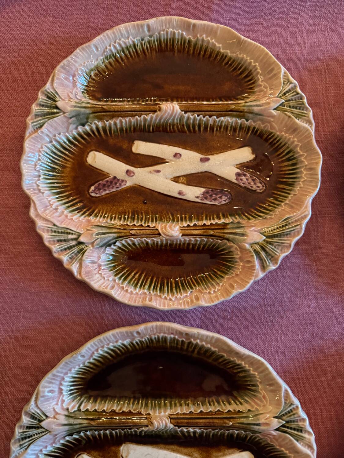 Barbotine plate service from Bavent (Orchies) 19th century (19th century)