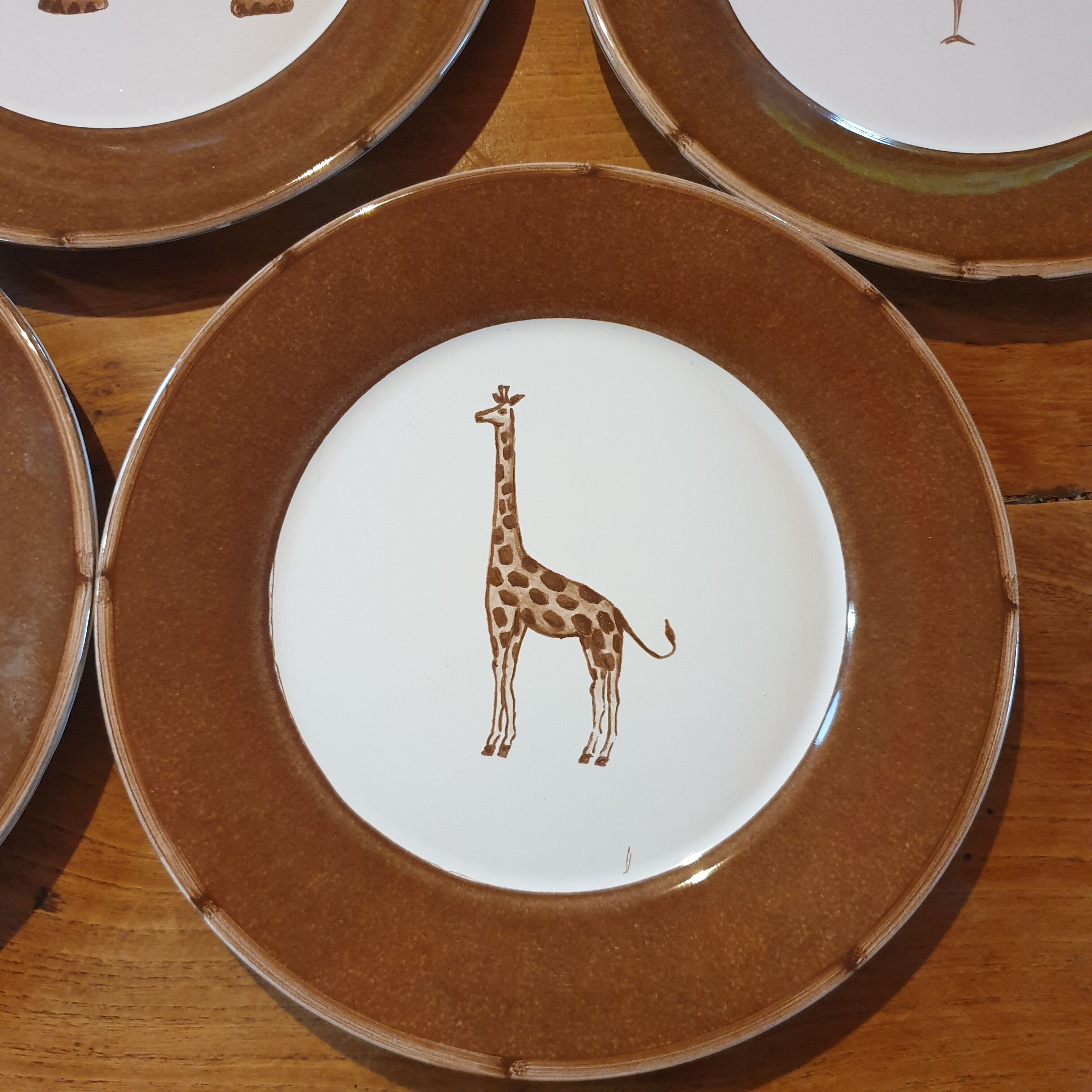 Set 5 assiettes à dessert animaux sauvages d'Afrique