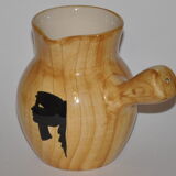 Ceramic pourer Vallauris wood decoration
