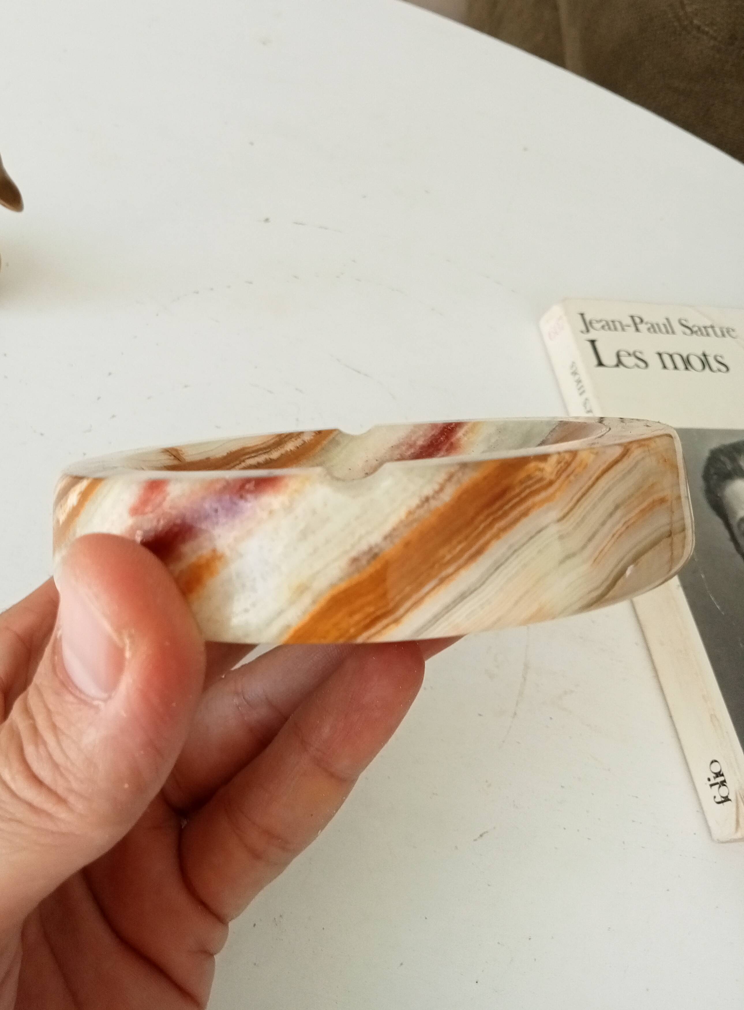 Cendrier en onyx, années 60-70