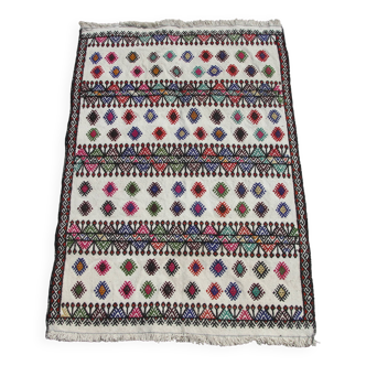 Petit paillasson en coton tapis kilim