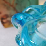 Empty pocket corolla in vintage azure blue Murano glass