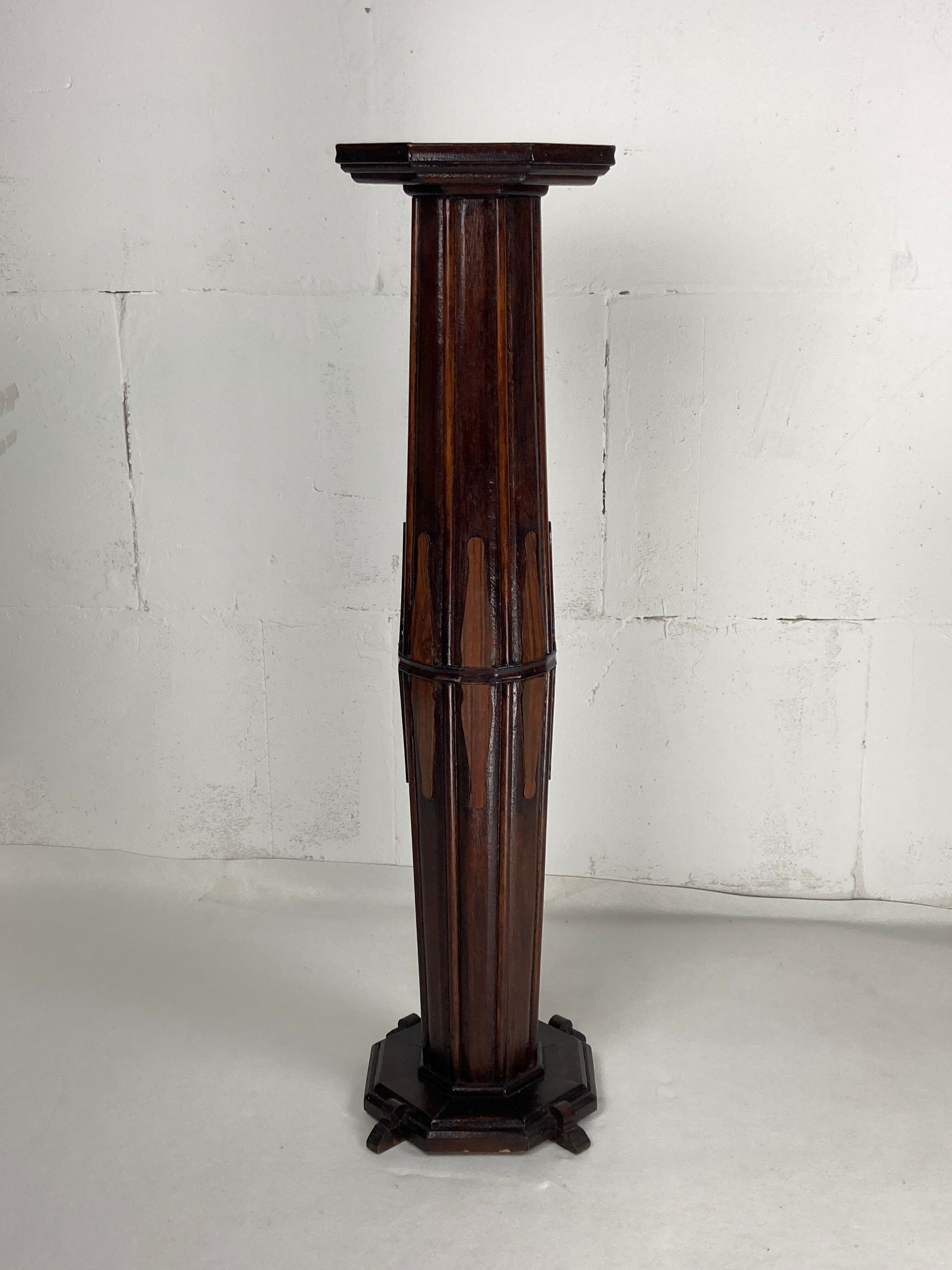 Dutch Art Deco Amsterdam School pedestal or plant stand, 1920s