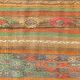 Tapis kilim persan à rayures vertes et oranges 5x8, 155x250 cm